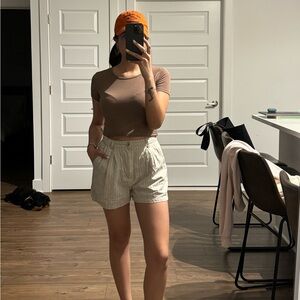 Linen, stripped Cider shorts